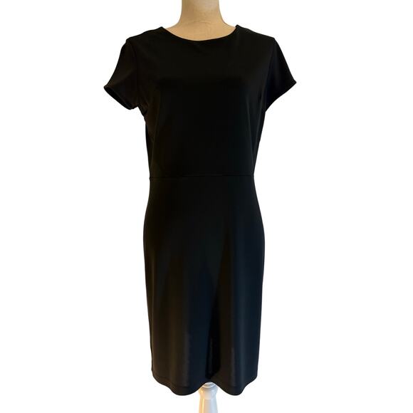 Ann Taylor Dresses & Skirts - ANN TAYLOR Petite 10P Black Sheath Dress | Midi Stretch Classic Chic